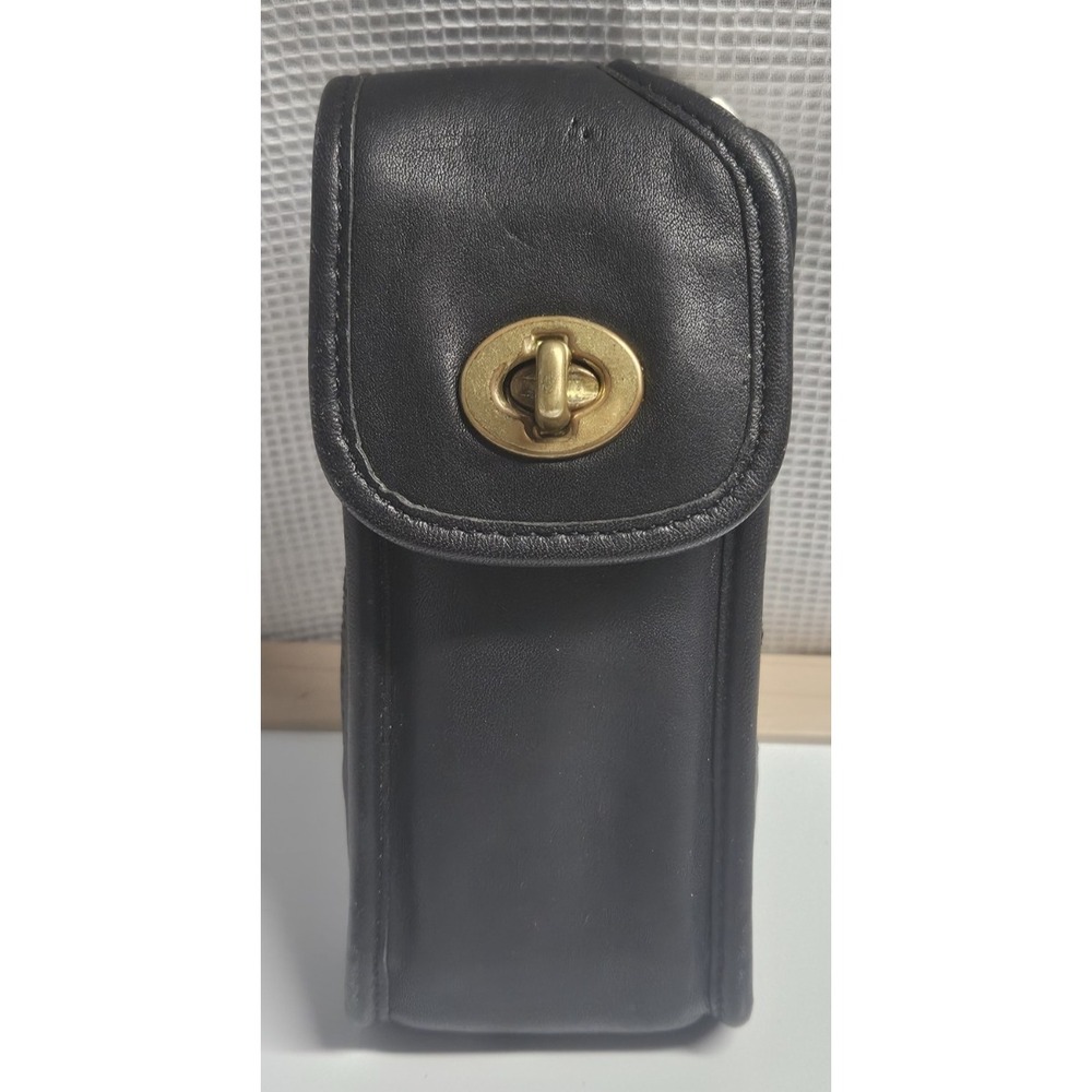 Vintage Coach Legacy black turnlock belt cell‎ phone bag leather upper